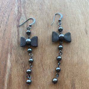 Betsey Johnson Mesh Bow Earrings